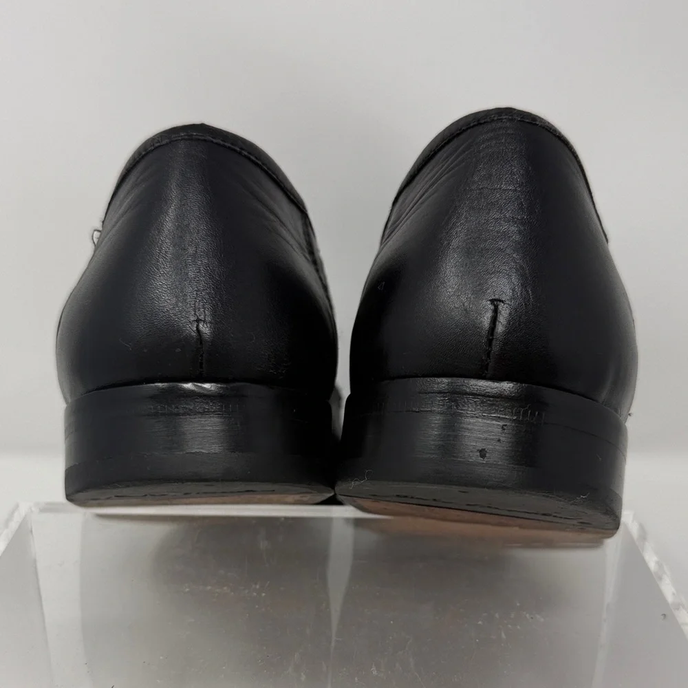 Sandro Moscolini Black Leather Quiet Luxury Handcrafted Tassel Loafers Sz 9